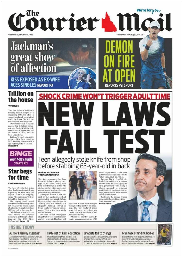 Portada de The Courier-Mail (Australia)