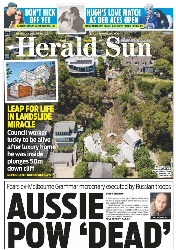 Portada de Herald Sun (Australia)