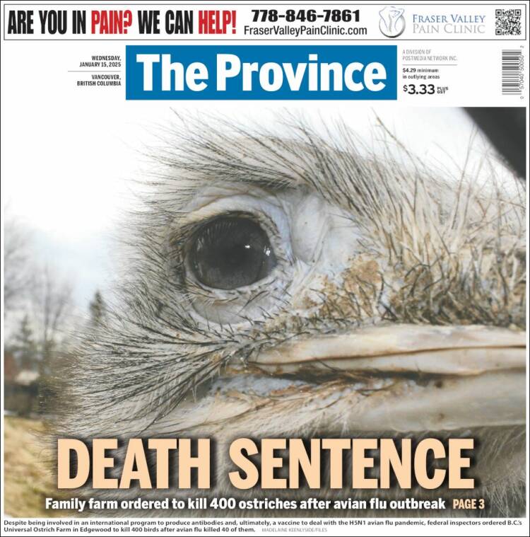 Portada de The Province (Canadá)