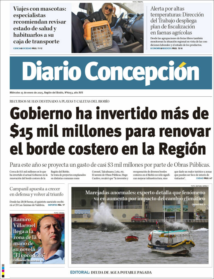 Portada de Diario de Concepción (Chile)