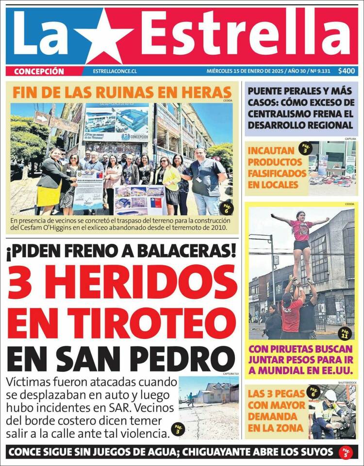 Portada de La Estrella de Concepción (Chile)