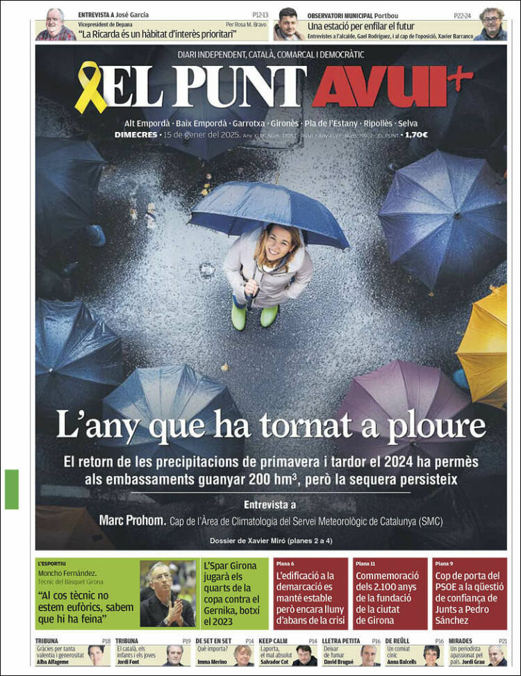 Portada de El Punt Avui - Girona (Spain)