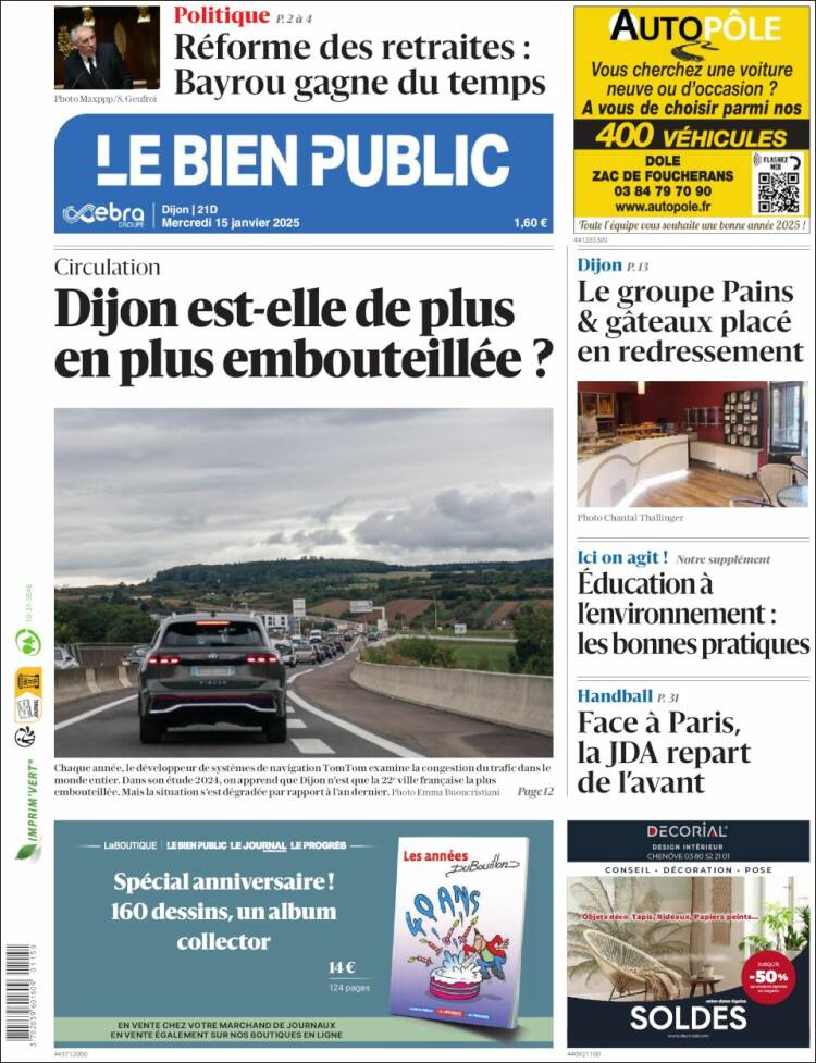 Portada de Le Bien Public (Francia)