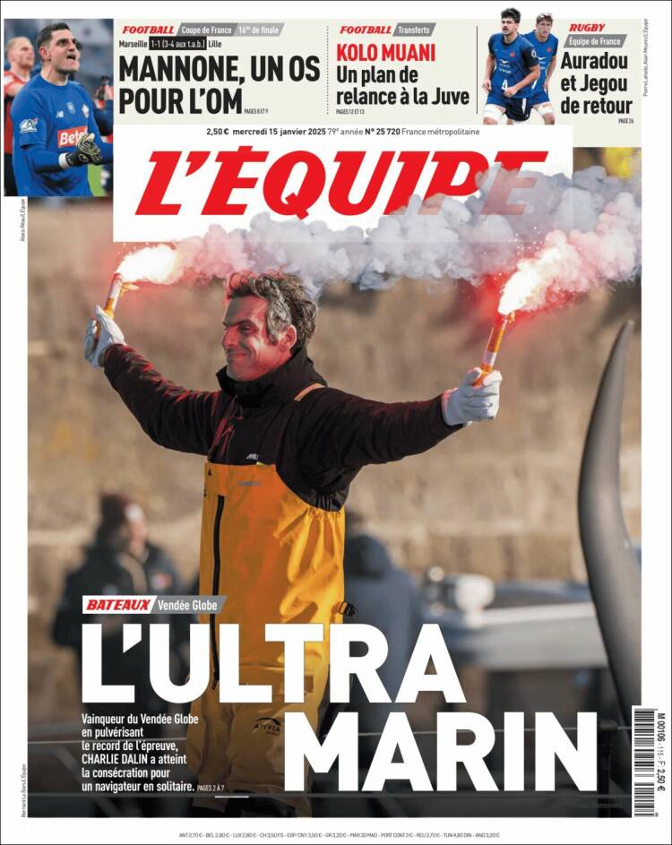 Portada de L'Equipe (Francia)