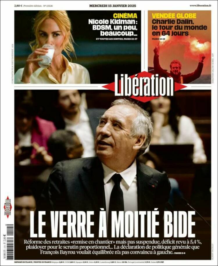 Portada de Libération (Francia)