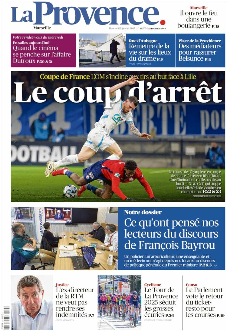 Portada de La Provence (Francia)