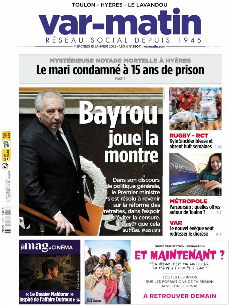 Portada de Var-Matin (Francia)