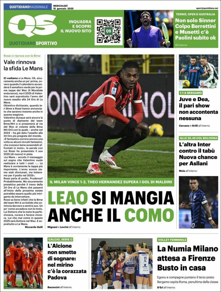 Portada de Quotidiano Sportivo (Italia)