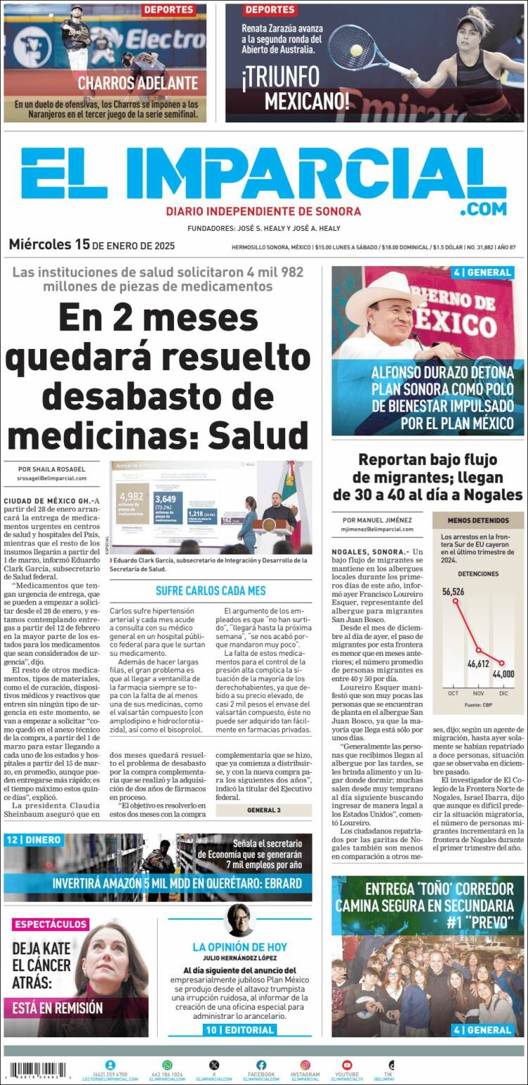 Portada de El Imparcial (México)