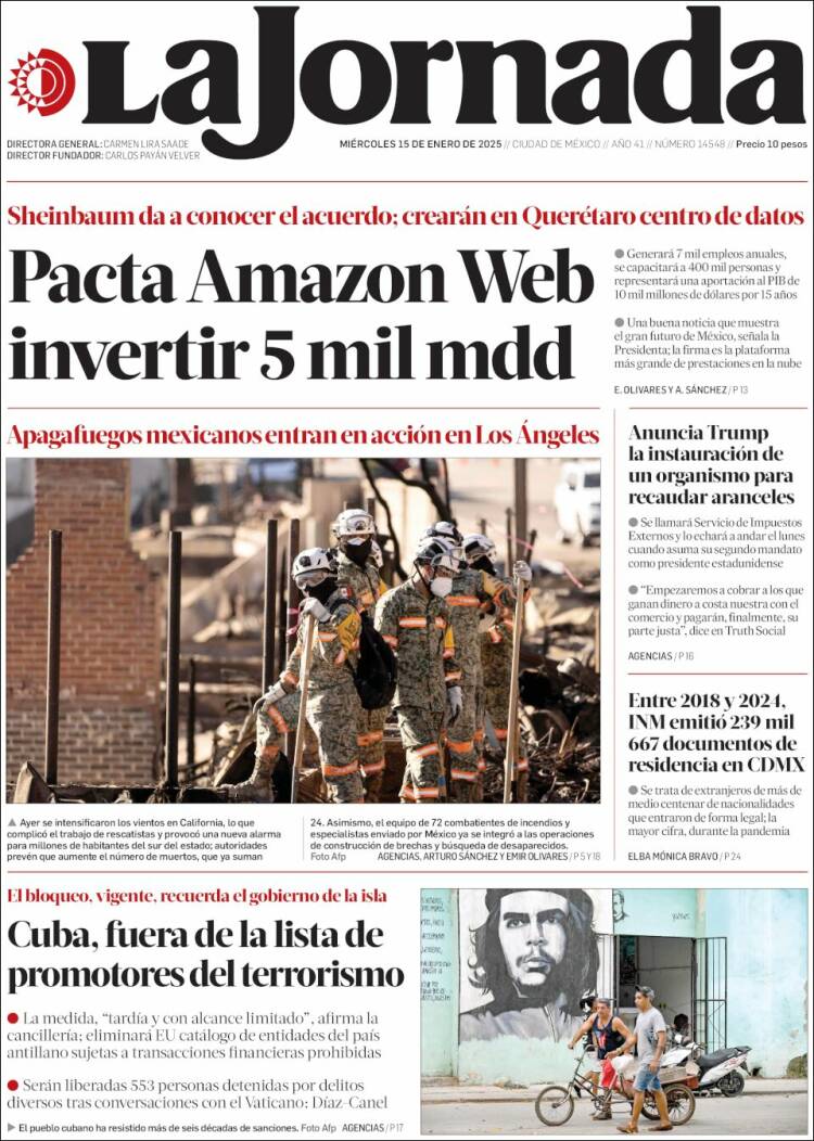 Portada de La Jornada (México)