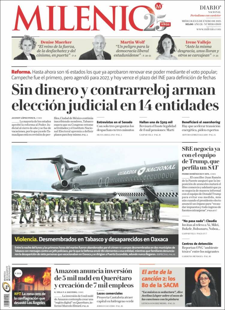 Portada de Milenio (México)