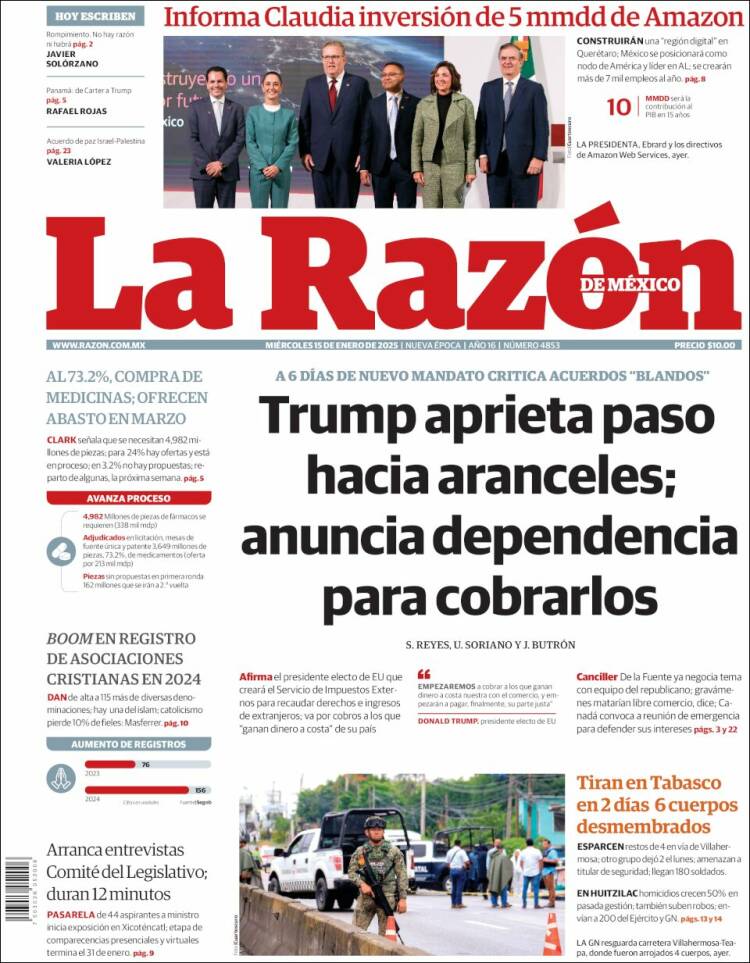 Portada de La Razón (México)