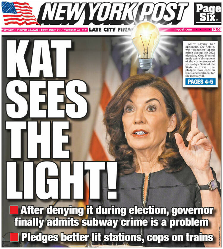 Portada de New York Post (USA)