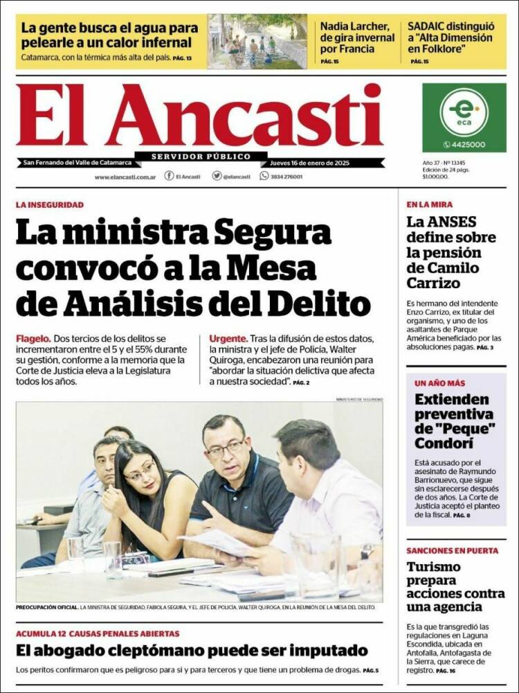 Portada de El Ancasti (Argentina)