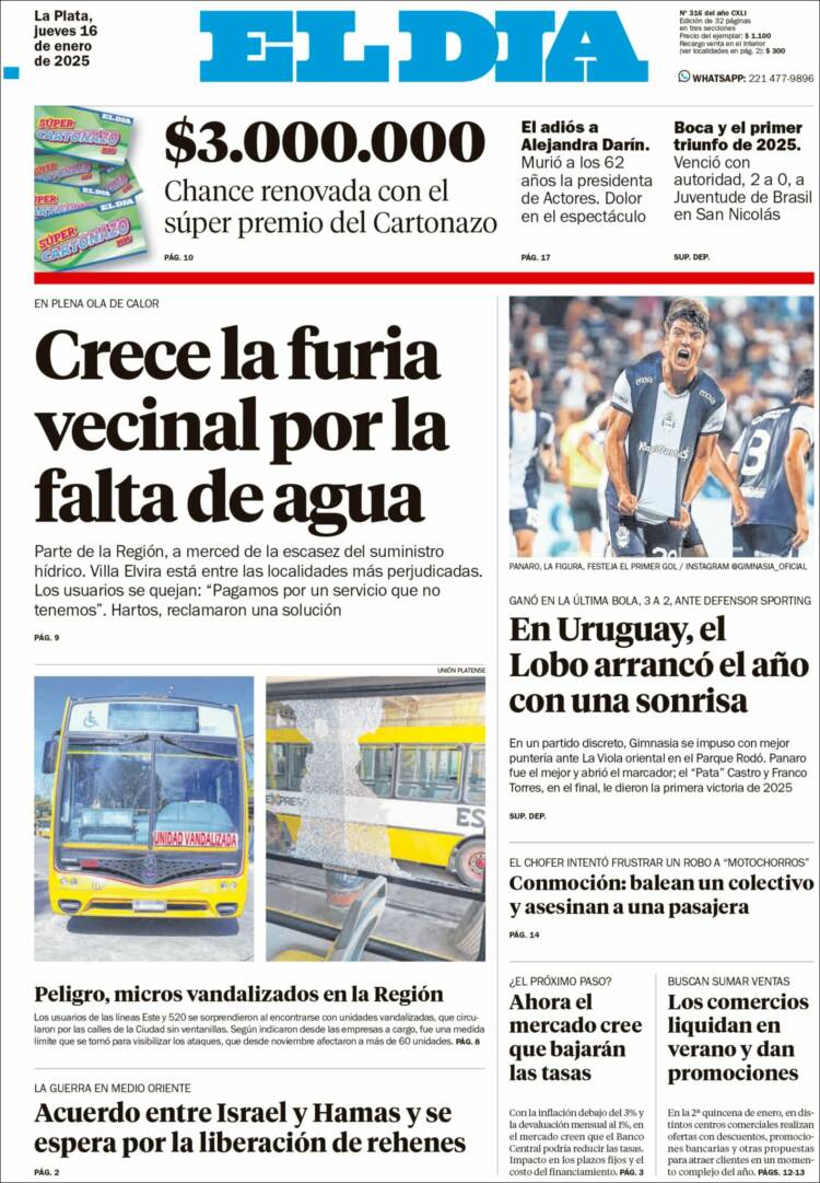 Portada de El Día de la Plata (Argentina)