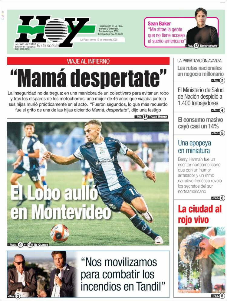 Portada de Diario Hoy (Argentina)