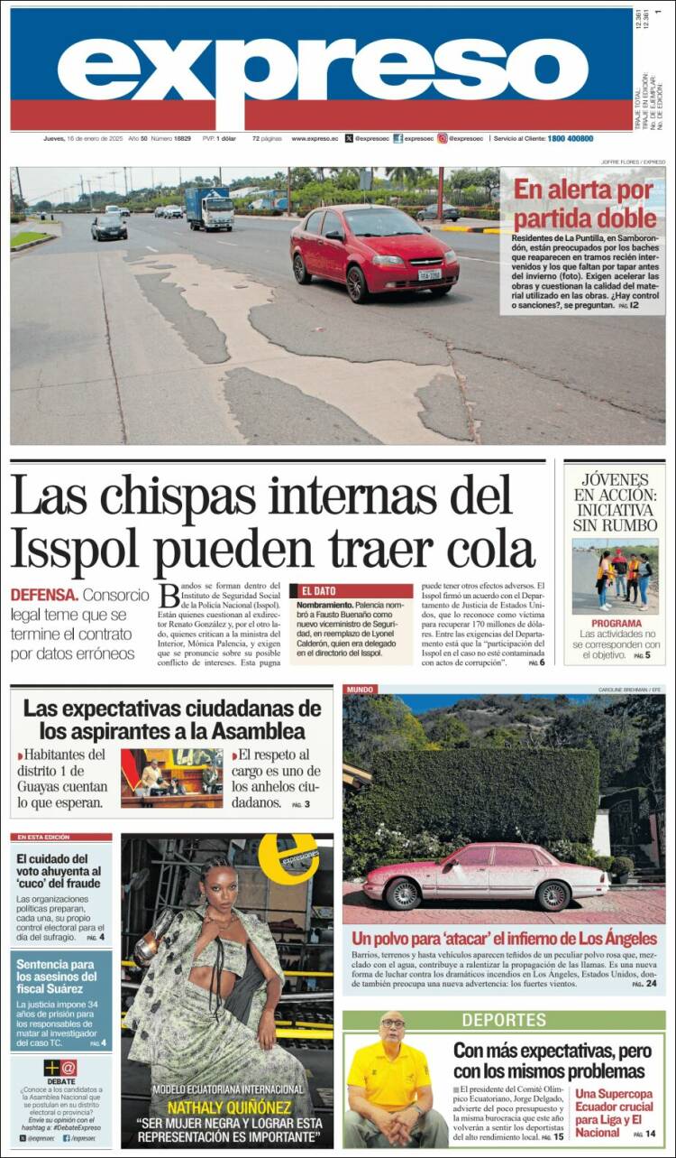 Portada de Expreso (Ecuador)