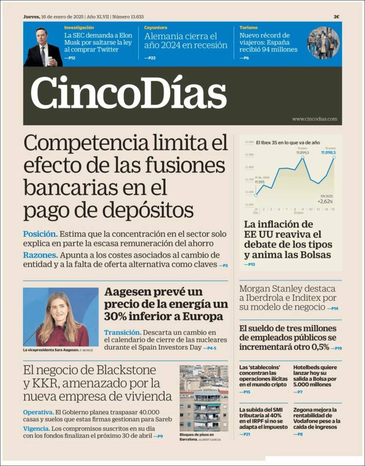 Portada de Cinco Días (Espa&ntilde;a)