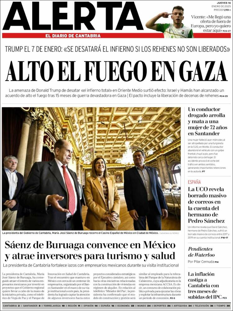 Portada de Alerta - El Diario de Cantabria (España)