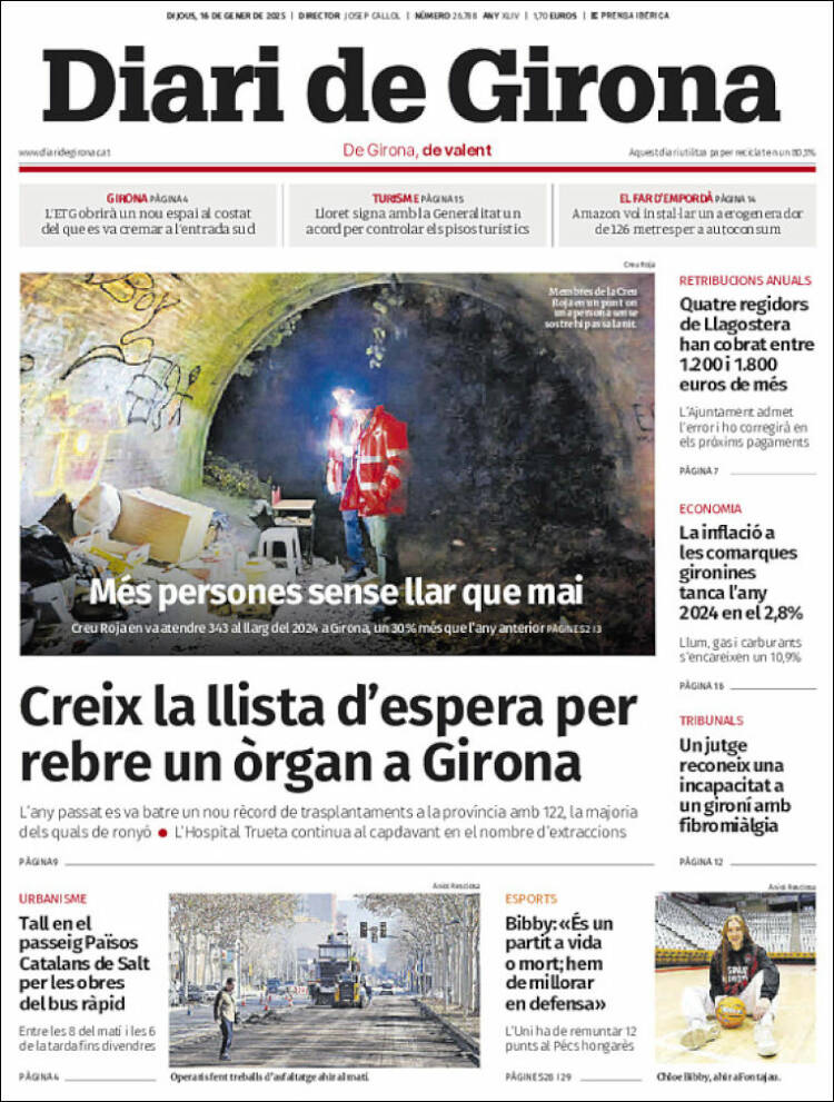 Portada de Diari de Girona (España)