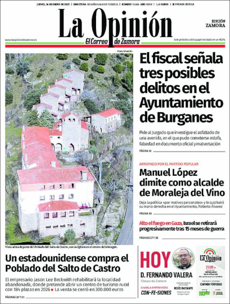 Portada de La Opinión - El Correo de Zamora (España)