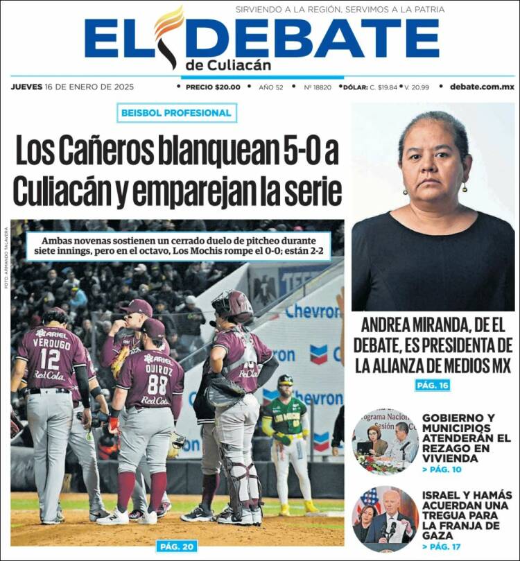 Portada de El Debate de Culiacán (México)