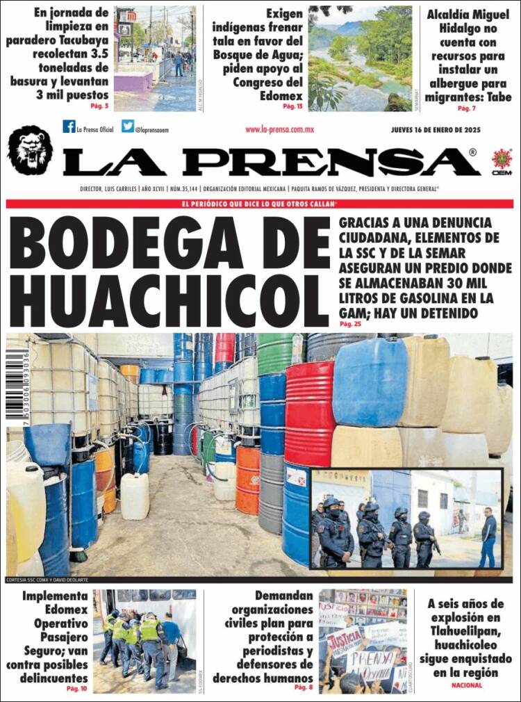 Portada de La Prensa (México)