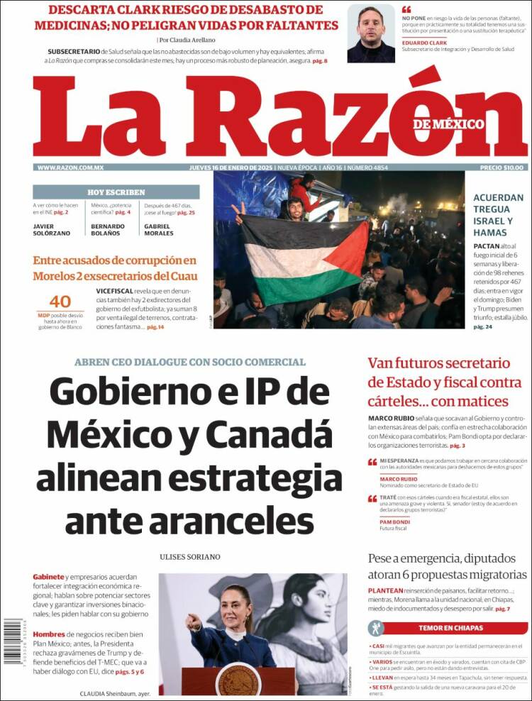 Portada de La Razón (México)