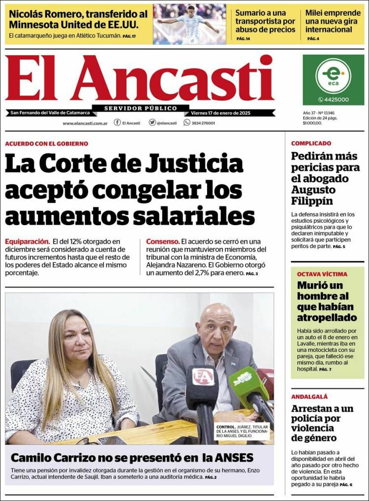 Portada de El Ancasti (Argentina)