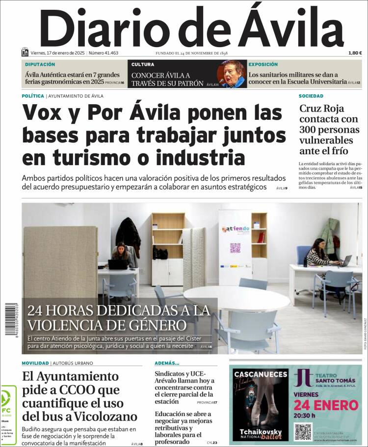 Portada de Diario de Ávila (España)