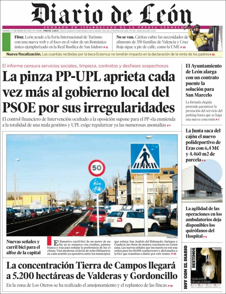 Portada de Diario de León (España)