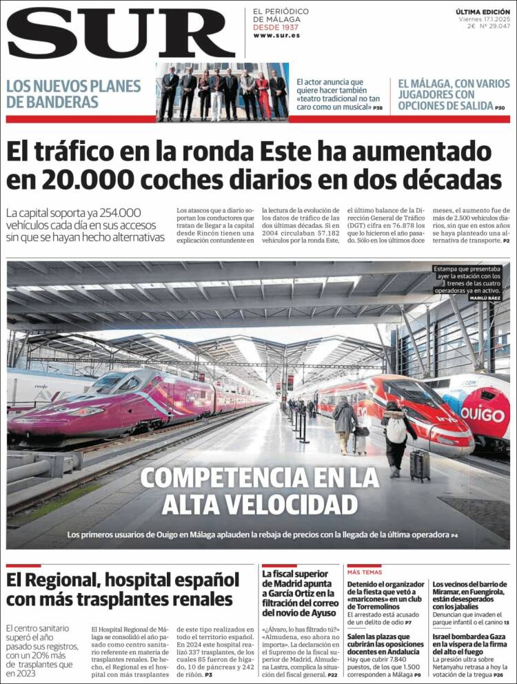 Portada de Diario el Sur (España)