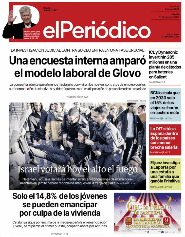 Portada de El Periódico (España)