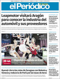 Portada de El Periódico de Aragón (España)