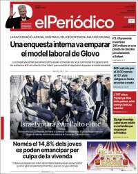 Portada de El Periódico de Catalunya (España)