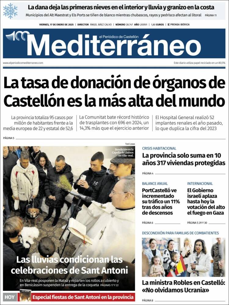 Portada de El Periódico Mediterraneo (España)