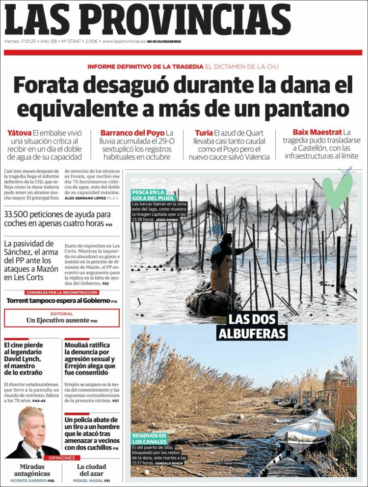 Portada de Las Provincias (España)