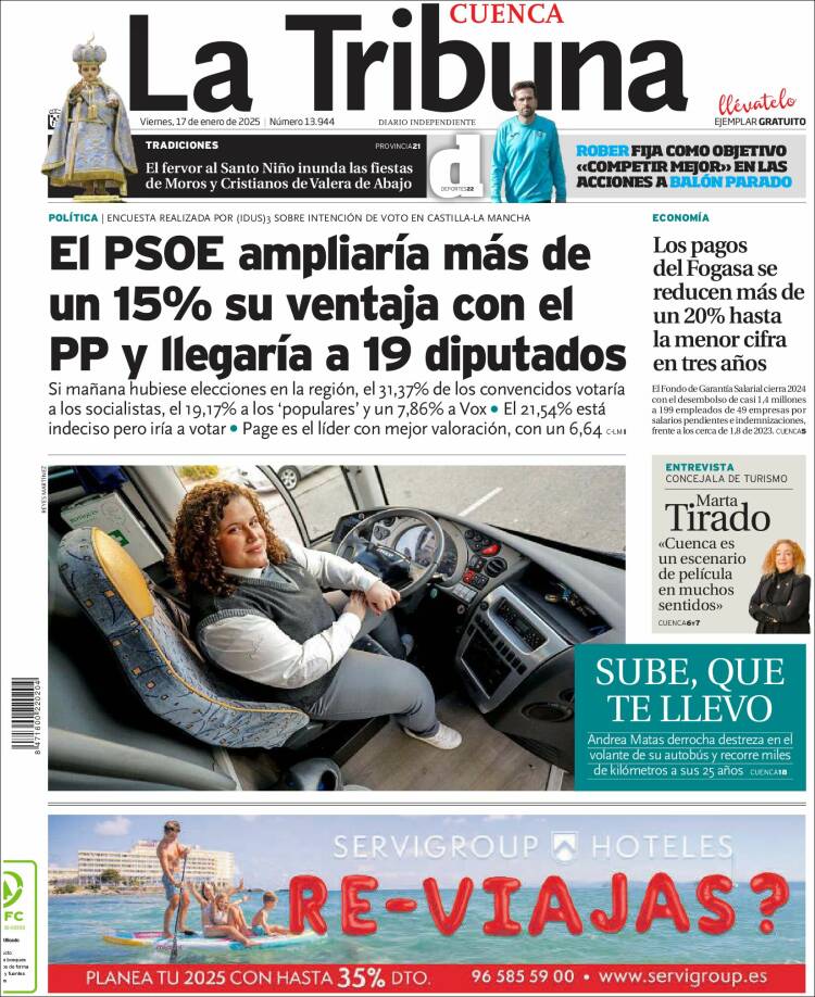 Portada de La Tribuna de Cuenca (España)