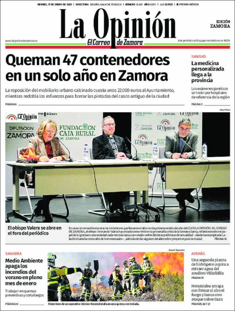 Portada de La Opinión - El Correo de Zamora (España)