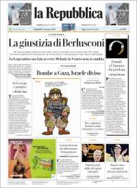 Portada de La Repubblica (Italia)