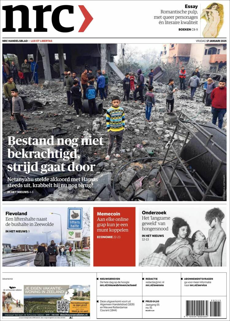 Portada de NRC Handelsblad (Países Bajos)