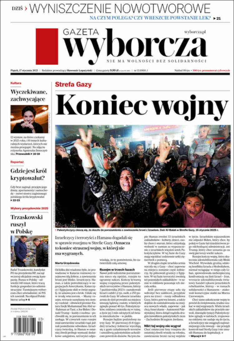 Portada de Gazeta Wyborcza (Polonia)