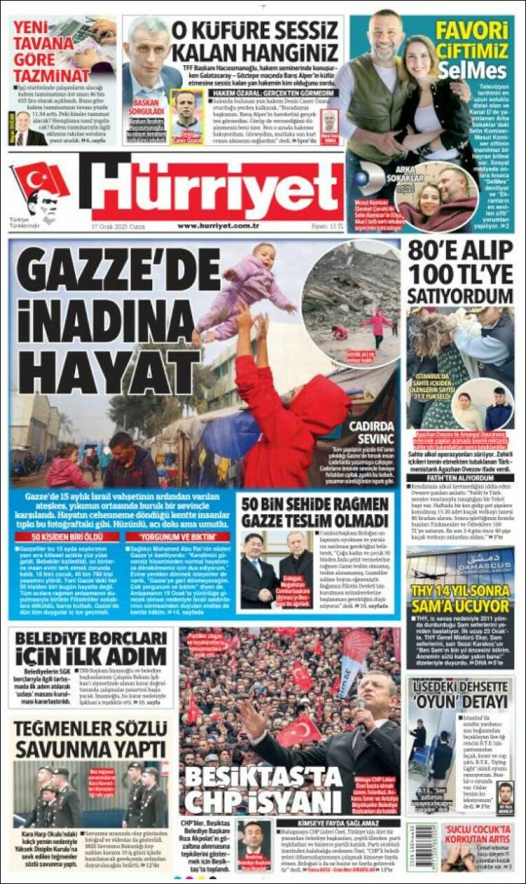 Portada de Hürriyet (Turqu&iacute;a)
