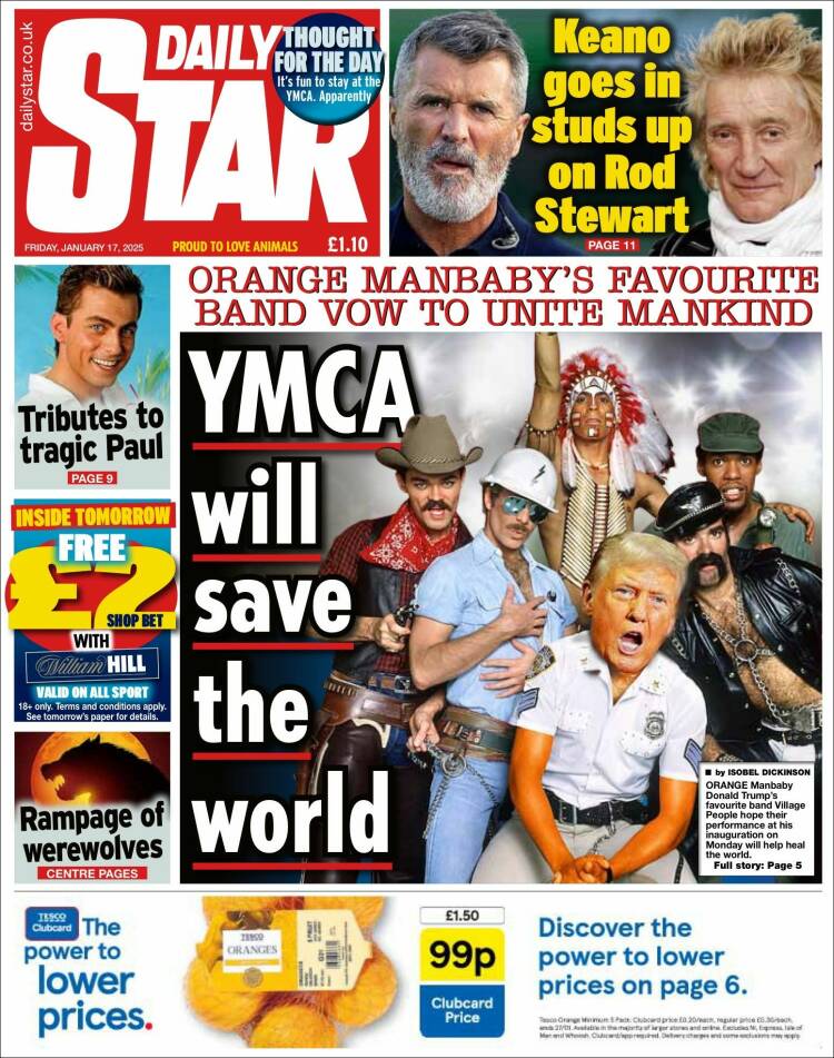 Portada de Daily Star (Reino Unido)
