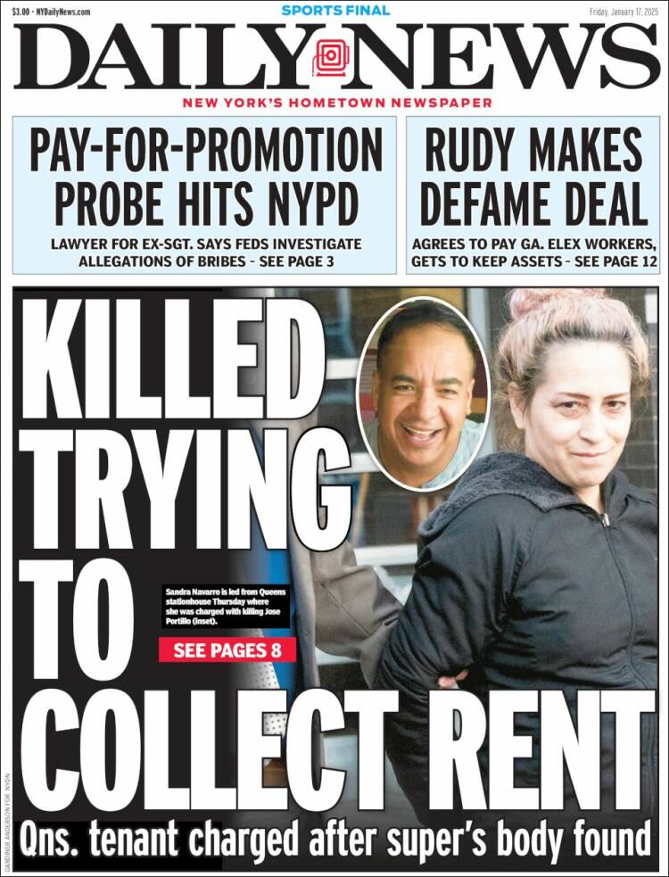 Portada de Daily News - New York (USA)