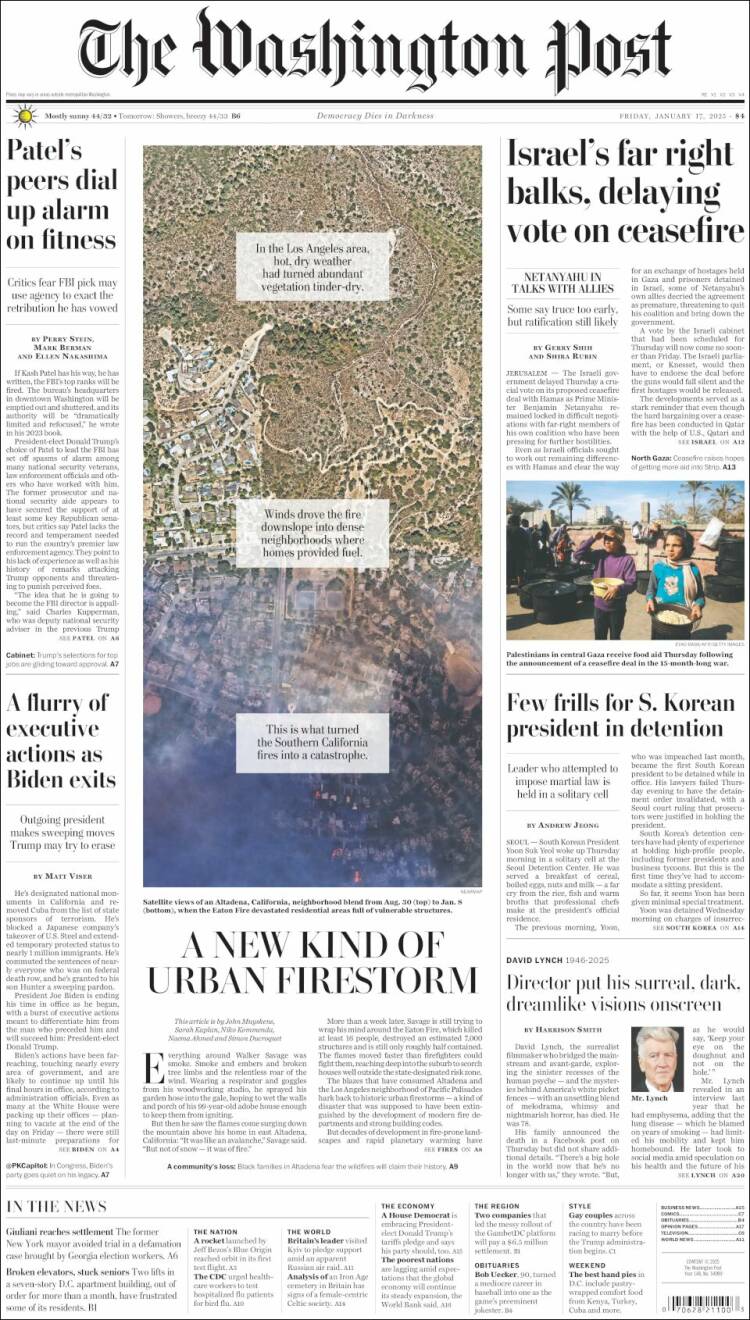 Portada de The Washington Post (USA)