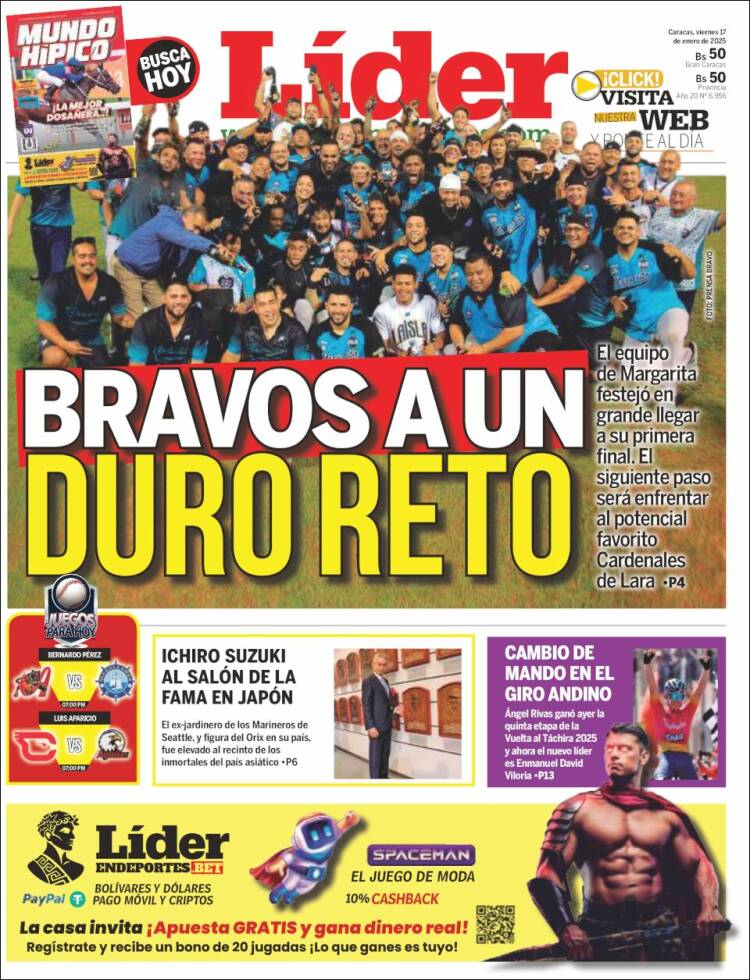 Portada de Lider en deportes (Venezuela)