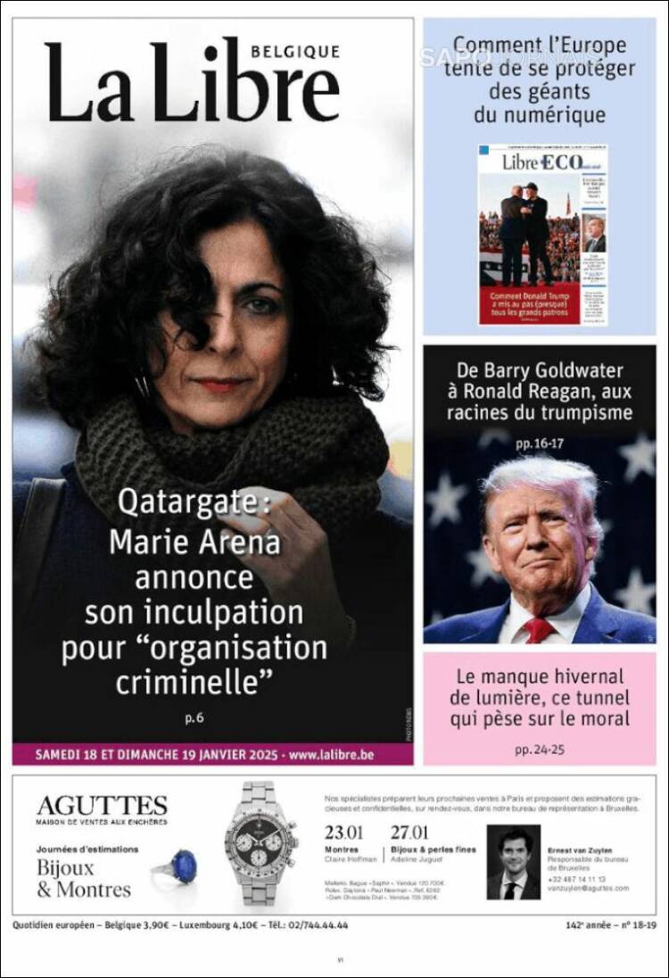 Portada de La Libre.be (B&eacute;lgica)