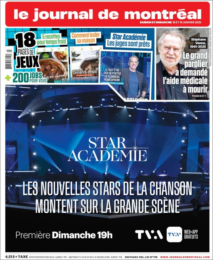 Portada de Le Journal de Montréal (Canadá)