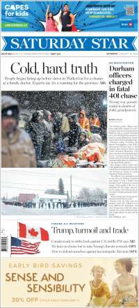 Portada de The Toronto Star (Canadá)